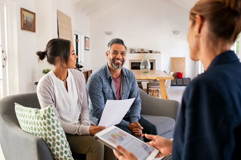 Couple meeting with loan officer